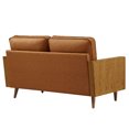 thumbnail image 6 of Loveseat Sofa, Walnut Tan, Faux Leather, Living Room Lounge Cafe Lobby Hospitality Restaurant, Modern Contemporary, HB37269, 6 of 9