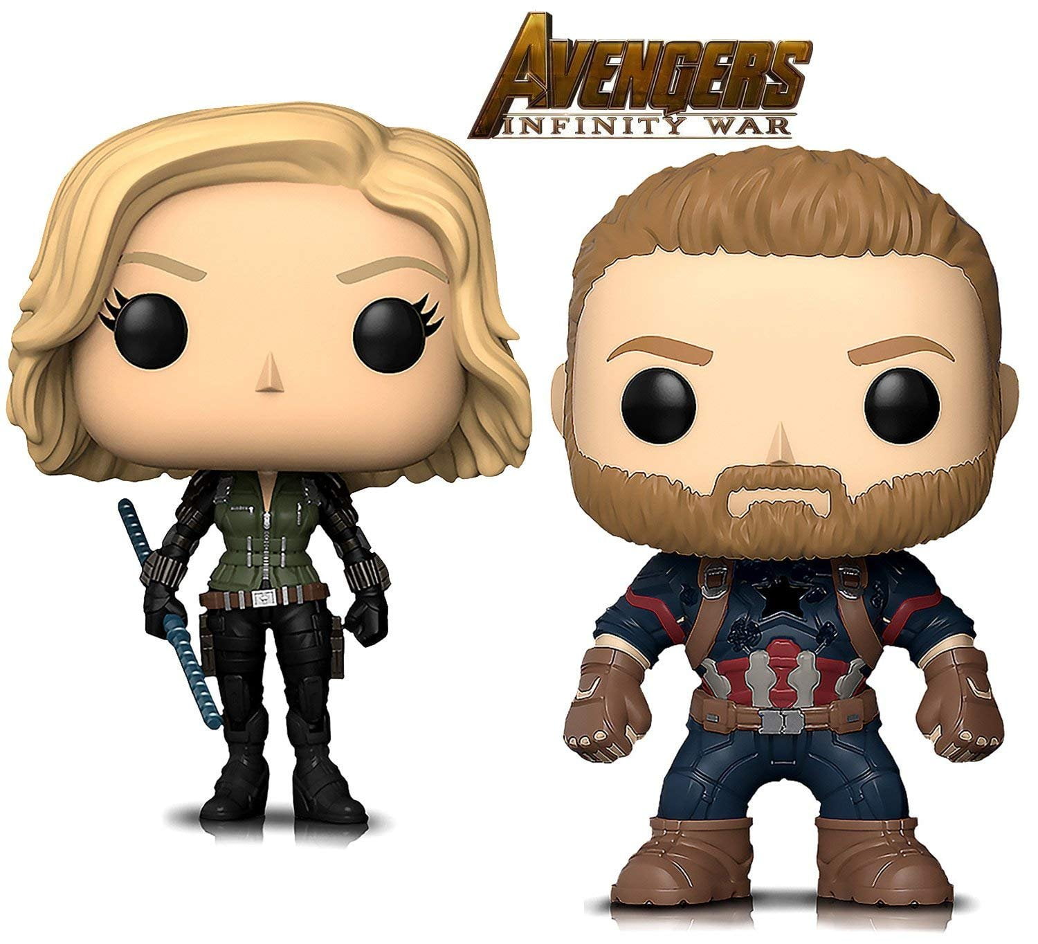 Pop Marvel Infinity War Black Widow And Captain America Action Figures Toys 2 Items Included Walmart Com Walmart Com