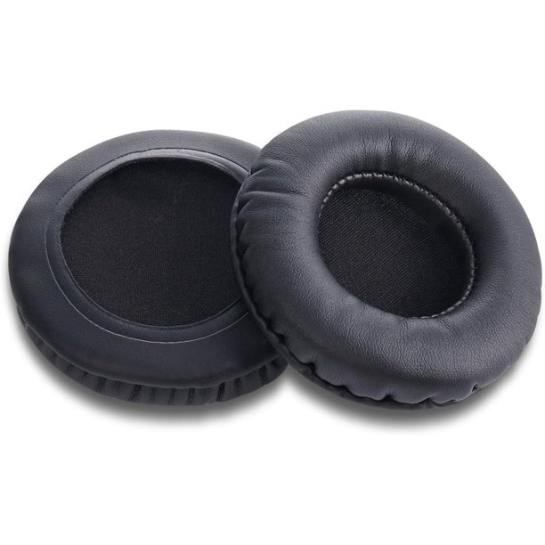 1 par de almohadillas redondas para los oídos de 75 mm, almohadillas de repuesto universales de espuma viscoelástica de cuero proteico de primera calidad para auriculares con diámetro de 75 mm