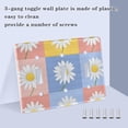 thumbnail image 3 of Yayeee Toggle Light Switch Wall Plate 3-Gang 6.37"x4.48" Decorative Outlet Cover, Light Blue Daisy, 3 of 7