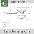 thumbnail image 3 of Hunter 44 inch Indoor Ceiling Fan with LED Light - Low Profile Ceiling Fan with Pull Chain, For Bedroom, Living Room, or Kitchen, No Remote, 5 Blades - Fitzgerald 51587, Brushed Nickel, 3 of 15