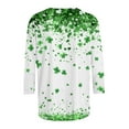 thumbnail image 4 of Odbmxy Womens T Shirts Shamrock St. Patty's Day 3/4 Sleeve Womens Shirts Casual Pullover Party Green Regular Shirts, 4 of 5