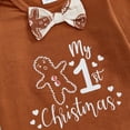 thumbnail image 4 of My First Christmas Baby Boy Outfits Gingerbread Bow Tie Romper +Suspender Pants Overalls +Hats Set Newborn Fall Winter Holiday Clothes, 4 of 8