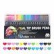 thumbnail image 4 of Juego de bolígrafos de acuarela de doble línea | Paquete de 2 | Rotulador resaltador de doble punta | 24 colores metálicos vibrantes | Tinta de 3 ml | Dibujo artístico pintado a mano | Escritura, 4 of 7