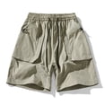 thumbnail image 4 of EOYWHK Running Shorts Men with Pockets Relaxed Fit Multi Pocket Mens Quick Dry Shorts Soft Lightweight Breathable for Basketball Gym Fitness Beige, Size XL, 4 of 5