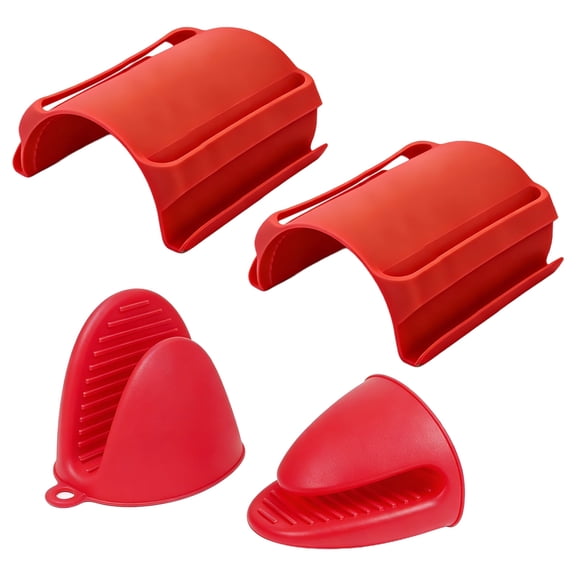 XYHOOK 4-Pack Mini Silicone Gloves, Mini Silicone Heat-Resistant Gloves, Ideal for Kitchen and Baking
