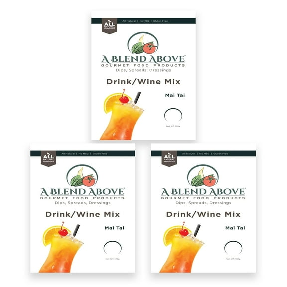 A Blend Above Mai Tai Drink/Wine Mix, 3pack, Makes 1 Large Pitcher, 6 Drinks