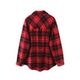 thumbnail image 2 of Franhais Women Plaid Button Down Jacket, Casual Long Sleeve Loose Coat Lapel Outwear with Pocket, 2 of 9