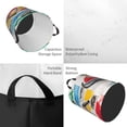 thumbnail image 3 of KLL Colorful Abstract Bumper Cars Waterproof Foldable Laundry Hamper Bucket with Handles for Storage Bin,Kids Room,Home Organizer (Small ), 3 of 7
