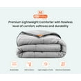 thumbnail image 3 of King Comforter Solid Light Grey 300 GSM Plush Siliconized Microfiber Fill Duvet Insert With 1000 Thread Count Egyptian Cotton Shell Fluffy Soft with Premium Piping & Matching Pillowcases, 3 of 8