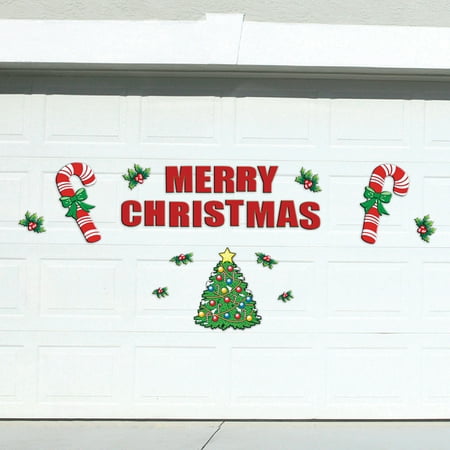 Festive Holiday Merry Christmas Garage Door Decoration 25 Piece Magnets Set