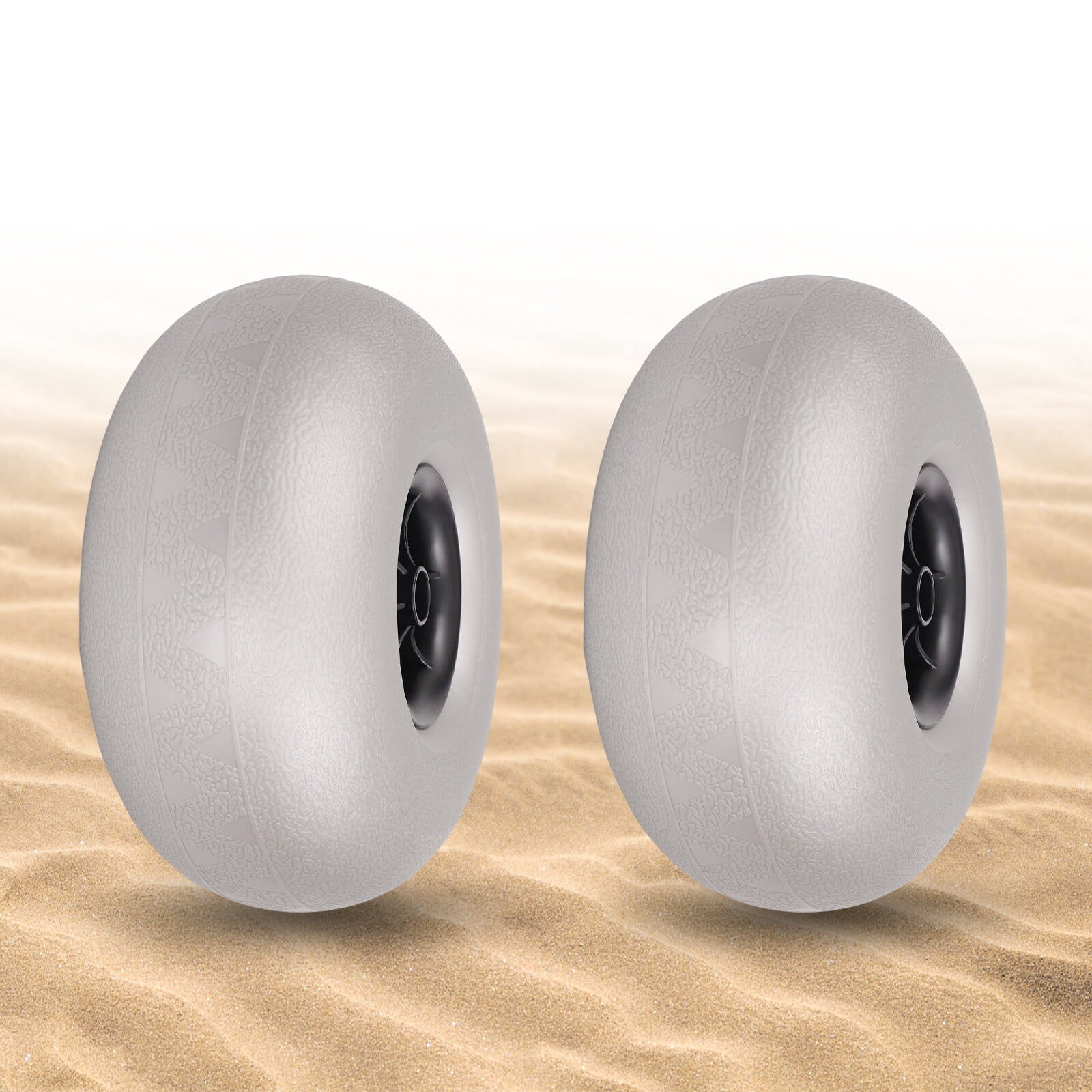 2Pcs Balloon Wheels 10" Replacement Big Beach Sand Tires Silver Gray for Kayak Dolly Canoe