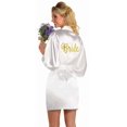 thumbnail image 1 of Bride's Silky Robe with Hot Stamped Golden Glitter Bride on Back, 1 of 4