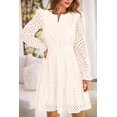 thumbnail image 4 of Minivestido PRETTYGARDEN 2025 para mujer, manga larga, cuello en V, blanco, 4 of 9