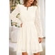 thumbnail image 4 of Minivestido PRETTYGARDEN 2025 para mujer, manga larga, cuello en V, blanco, 4 of 9