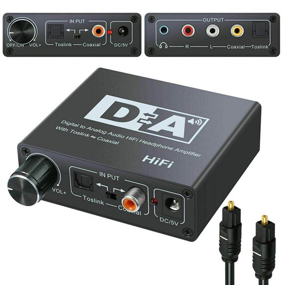 relayinert DAC Converter Digital Optical Coaxial/Toslink to Analog RCA L/R Audio Converter Adapter ForPS3 PS4 Xbox HDTV
