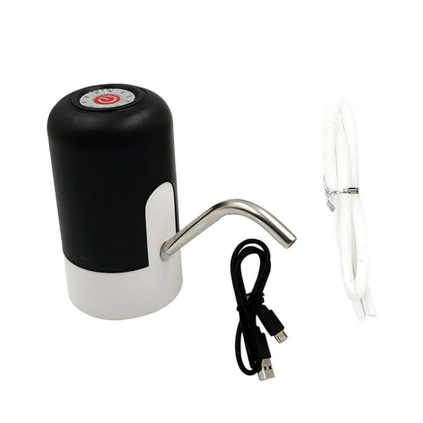 Dispensador de agua automático para cocina, recargable por USB, bomba de agua con luz LED Negro
