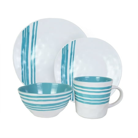Better Homes & Gardens Bistro Teal 16 Piece Dinnerware Set