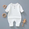 thumbnail image 3 of Favoffer Newborn Clothes Boys Girls Long Sleeve Snaps up Solid Ribbed Knit Baby Infant Outfits Daily, Bedtime, Photos, Walks 0-2Y, 3 of 5