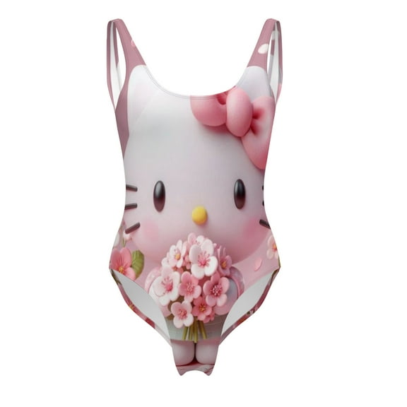 Hello Kitty Theme Women's One-Piece Coverage Swimsuit