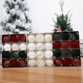 thumbnail image 5 of 12 piezas de adornos de bolas de Navidad de 6 cm, color rojo vino, flocado, para árbol de Navidad, decoración de fiesta, colgante de esferas navideñas de Año Nuevo 2024, 5 of 5