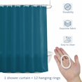 thumbnail image 2 of Solid Dark 36x78 Inches Waterproof Shower Curtain, Teal Bath Curtain Set with 12 Hooks Washable Shower Curtains for Bathroom Bathtub Decor, 2 of 9