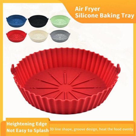 

PIYU Air Fryer Silicone Baking Tray Baking Mat Oven Air Fryer Liner Reusable Basket Mat Non-Stick Round Paper Baking Microwave Pads