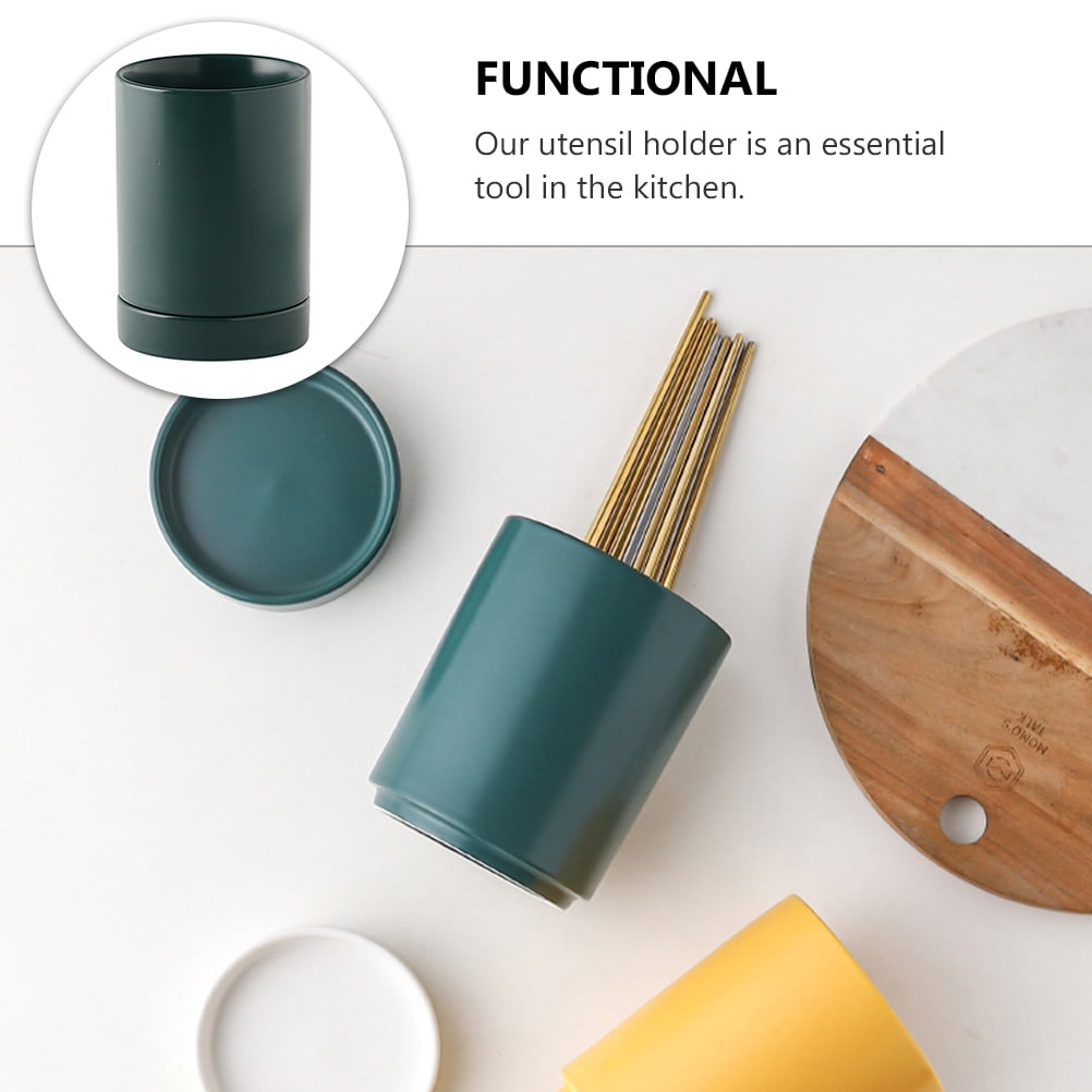 Yongwei Plastic Spoon Holder Utensil Organizer Green