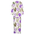 thumbnail image 4 of SnZhen Two Piece Sets for Women Women's Casual Printed Long Sleeved Round Neck Top With Pants Set, 4 of 5