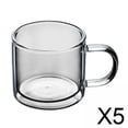 thumbnail image 1 of Taza De Cristal De 5x250 Ml, Copa Para Beber Champán, Boca Redonda, Doble Capa, Para Café, Gris, 1 of 10