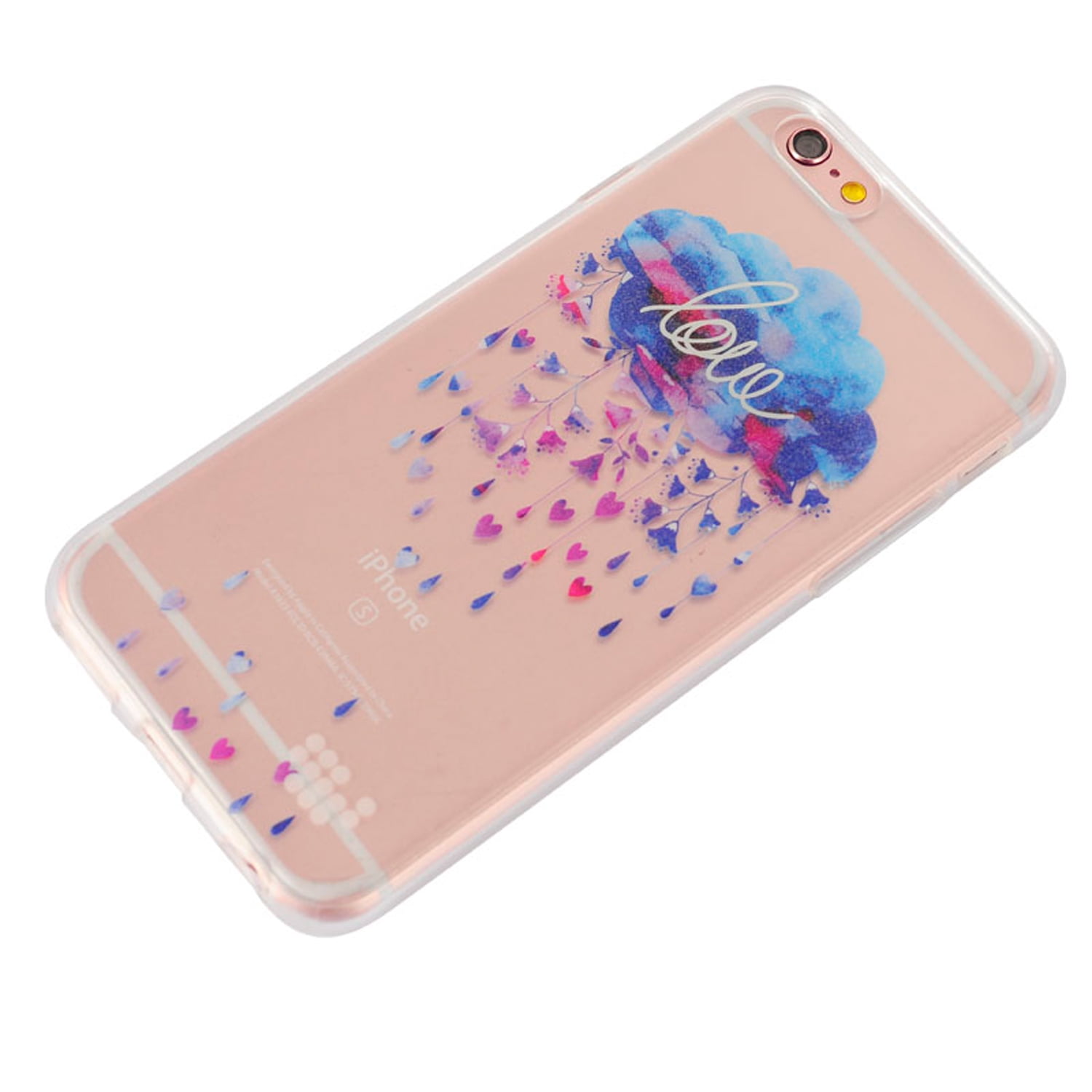 Watercolored Painting TPU Skin Case for Apple iPhone 6 / 6S With Drop and Scratch Resistant, Shock Proof TPU Casing (Silver Linings)