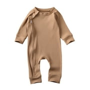Newborn Baby Boy Girl Cotton Knitted Onesie Jumpsuit Gender Neutral Infant Ribbed Romper Clothes