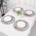 thumbnail image 7 of REGALWOVEN Set of 6 Placemats, Faux Leather Placemats for Kitchen Dining Table Decor Washable Heat Resistant Table Placemats Wipeable Table Mat Gray 15x15in, 7 of 7