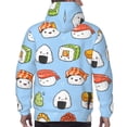 thumbnail image 5 of Bingfone Kawaii Sushi Men'S Drawstring Hoodie Long Sleeve Pocket Sweatshirts-Small, 5 of 9