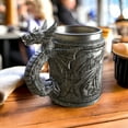 thumbnail image 2 of Silver Fire Beowulf Dragon Beer Stein Tankard Coffee Cup Mug Great Gift For Dragon Lovers Party, Ideal Novelty Gothic Father Day Gift Party Decoration (14 oz), 2 of 7