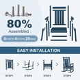 thumbnail image 6 of Roromall HDPE Outdoor Rocking Chairs Set of 2, Oversized Patio Rocking Chairs, All Weather Resistant Porch Rocker, Heavy Duty Front Plastic Rockers for Outside, 6 of 8
