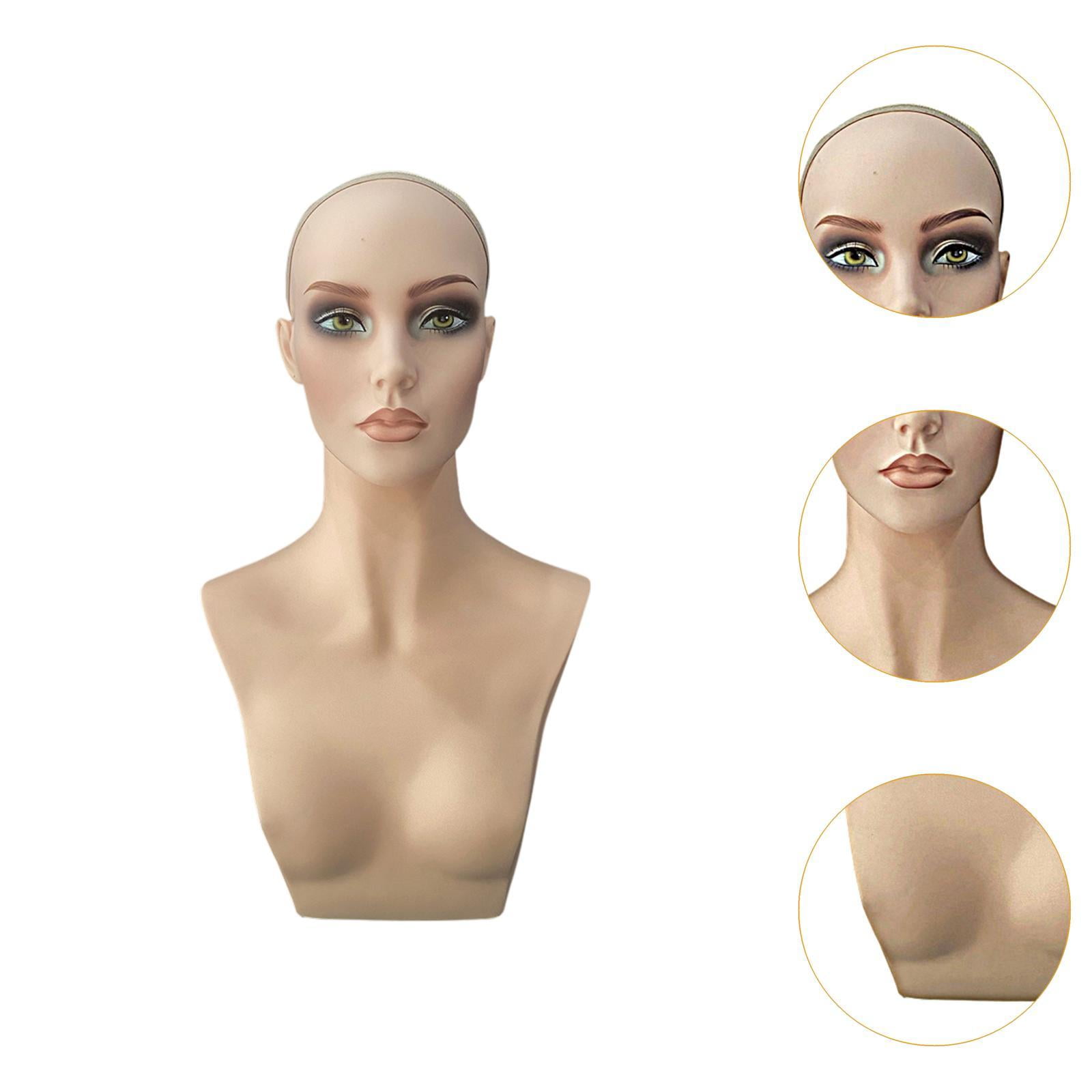 EHJRE Female Mannequin Head Head Professional Holder Showing Stand for Beauty Accessories Hat Necklace Showcase Display
