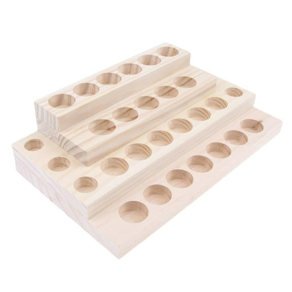 Wooden Essential Oil Holder Display Storage Rack Tray Organizer 30-Slots 30 Slots