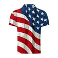 thumbnail image 4 of UVEASISHA Memorial Day Polos Shirts for Men Big and Tall American Flag Print Golf Shirt 4th of July Casual Button Collared T-Shirt Red M, 4 of 5