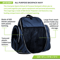 thumbnail image 2 of Champion Sports 600 Denier® Deluxe Top Loading All Purpose Backpack with Inner & Outer Pockets - Adjustable Straps & Carry Handle - 19"Lx18"Wx10"H - Navy, 2 of 6