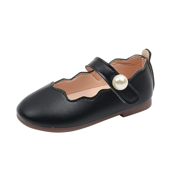 NOKIO Kids Dressy Flats Children'S Mary Jane Flats Children's Square Big Mouth Shoes For Girls Fashion Pearl For Little Girls Solid Color Shoes Soft Soled Dance Shoes