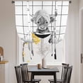 thumbnail image 3 of Vintage Grey Yak Balloon Curtains 63 Inch Length for Living Room/Bedroom, Bathtub Farmhouse Retro Art Rod Pocket Privacy Door Curtains Decorative Tie Up Shade for Window 52"x63", 3 of 8