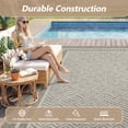 thumbnail image 2 of SIXHOME Outdoor Rugs 8'x10', Farmhouse Bordered Patio Rug, Indoor Outdoor Polypropylene Weave Textured Carpet for Porch, Balcony, RV, Garden, Neutral Gray, 2 of 8