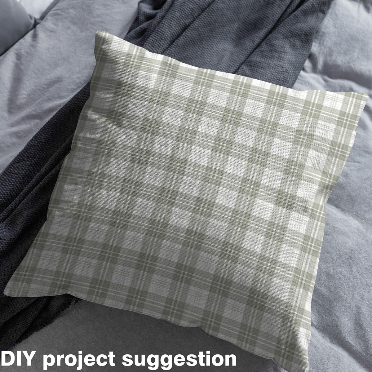 Feelyou Buffalo Plaid Kids Fabric by the Yard 1 Yard, Grey Checkered Artwork Room Decor Fabric by the Yard, Chic Geometric Abstract Fabric for Sewing, Luxury Bedroom Decor