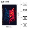 thumbnail image 3 of Cat Face Blue and Red Ring Binder Notebook Journey Note Diary College Ruled Spiral Notebook Study Loose Leaf Paper A5 60 Pages, 3 of 8