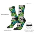 thumbnail image 4 of Balery Skull and Palm Leaves Pattern Crew Socks Unisex– Soft & Breathable Socks for Men & Women, One-Size Fits Most (US 5-11), Comfortable & Durable for Daily Wear, 4 of 6