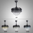 thumbnail image 5 of KPIBEST Crystal Chandelier Fan 42" Dimmable Fandelier Modern Black Ceiling Fans with Lights and Remote for Bedroom Dining Room Living Room, 3 Light Color, 5 of 9
