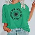 thumbnail image 2 of Aayomet Tops For Women Womens Summer Tops Basic Loose Short Sleeve Tshirts Solid Color Casual Blouse Tees with Pocket,Green S, 2 of 3