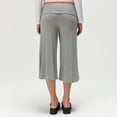 thumbnail image 6 of Women's Casual Wide Leg Cropped Pants Low Rise Fold Over Stretch Gaucho Pants for Summer Beach Holiday Streetwear, 6 of 6