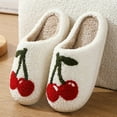 thumbnail image 2 of Slippers for Women Men Plush Fuzzy House Shoes Non Slip Winter Indoor Outdoor Slides Cute Ghost Pumpkin Bat Designs, 2 of 7